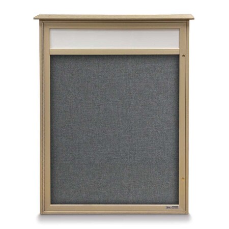 United Visual Products Single Door Enclosed Indoor Letterboard UV1140H-SATIN-GREEN